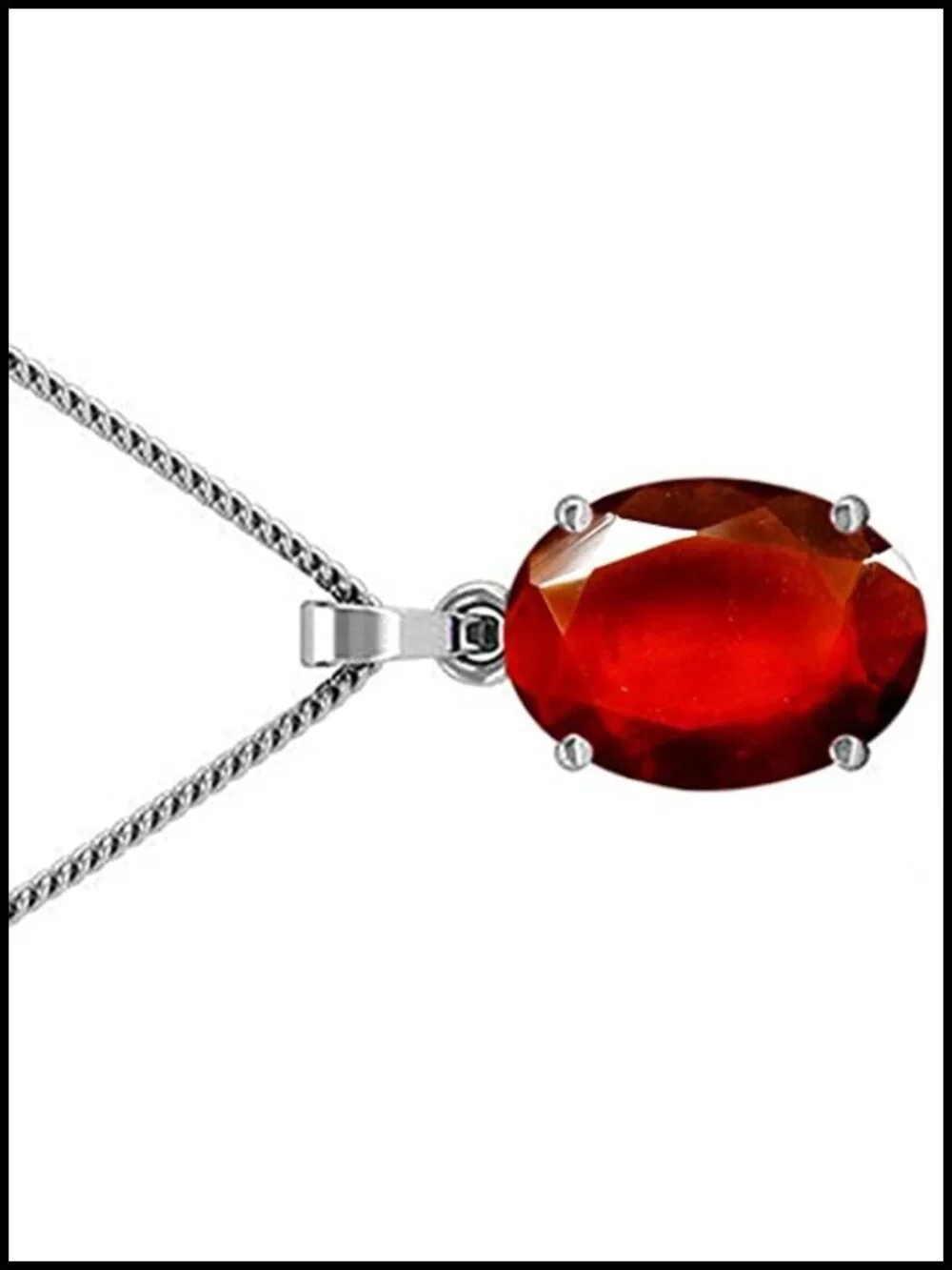 4.25 Carat Natural Hessonite Garnet Pendant Locket 925 Sterling Silver Unheated